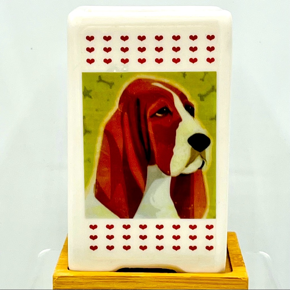 BASSET HOUND Dog Art Hand Crafted Home Decor Planter Office Pencil Holder